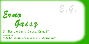 erno gaisz business card